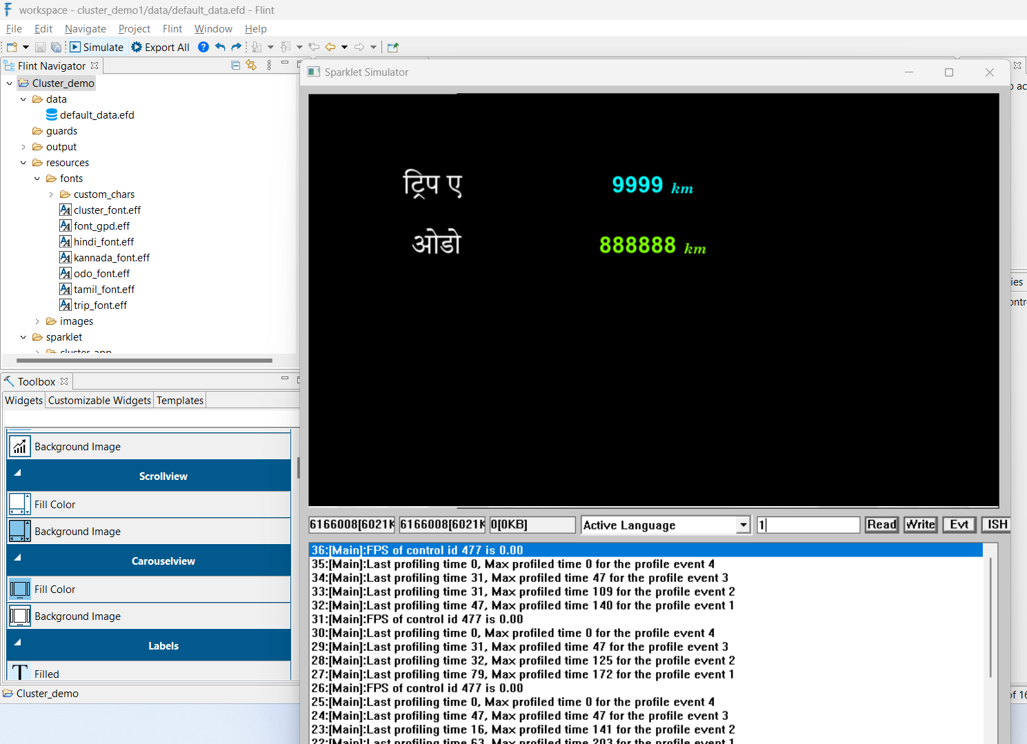 Simulation Window (Active language-Hindi)
