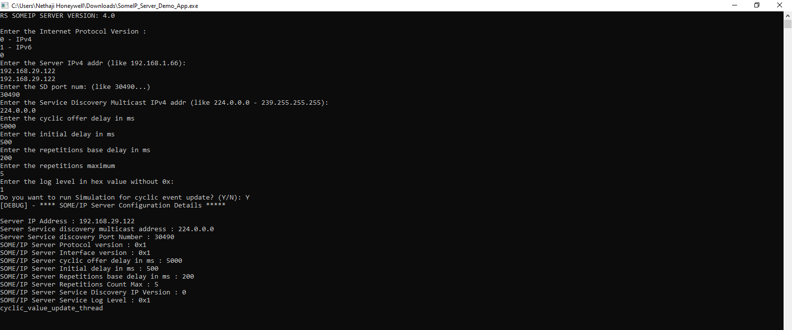 Server Menu